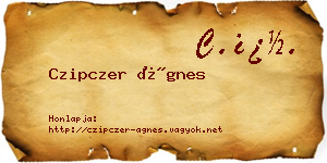 Czipczer Ágnes névjegykártya